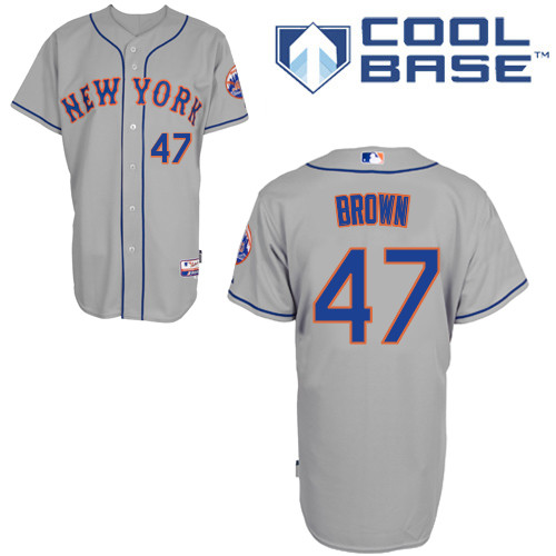 Andrew Brown #47 mlb Jersey-New York Mets Women's Authentic Road Gray Cool Base Baseball Jersey